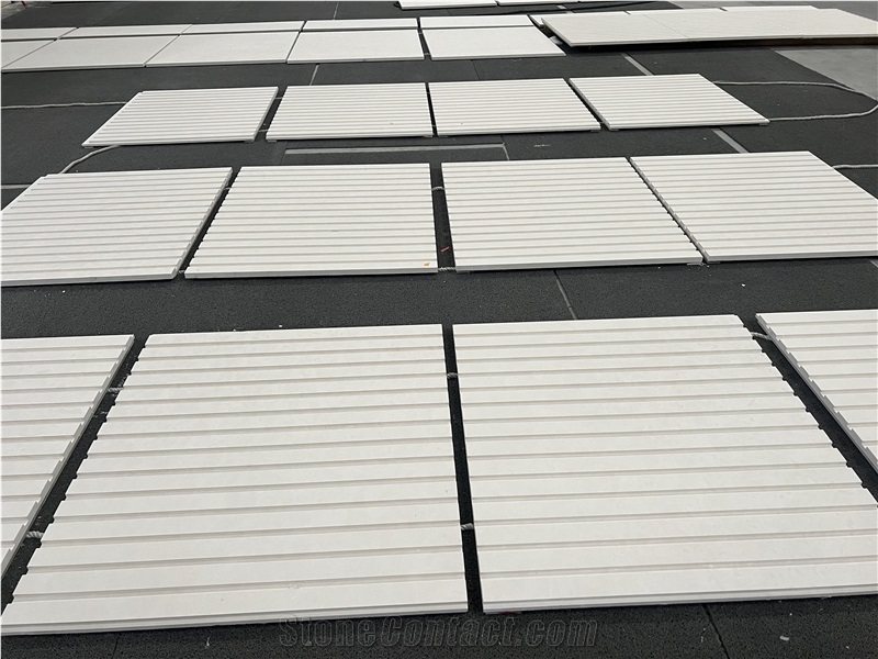 White Sand Beige Marble Fluted Tiles