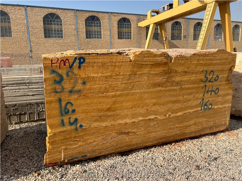 Azarshahr Lemon Travertine Blocks