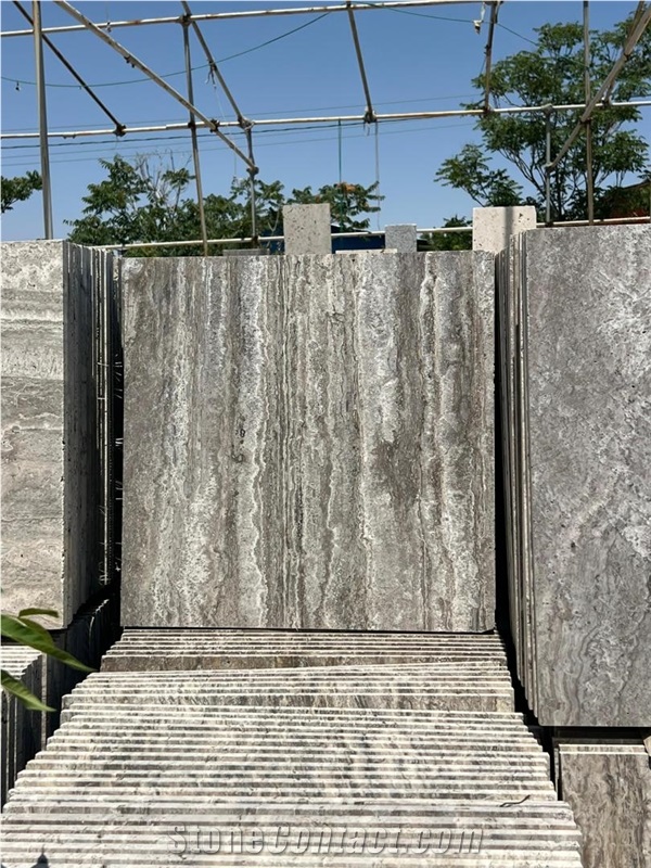 Persian Silver Takab Travertine Tiles