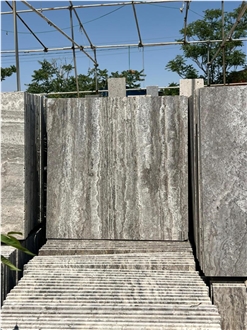 Persian Silver Takab Travertine Tiles