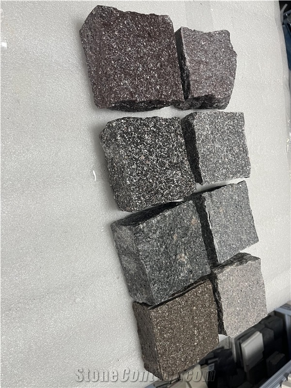 Porphyry Floor Paving Tiles Natural Split  Cubes Stone