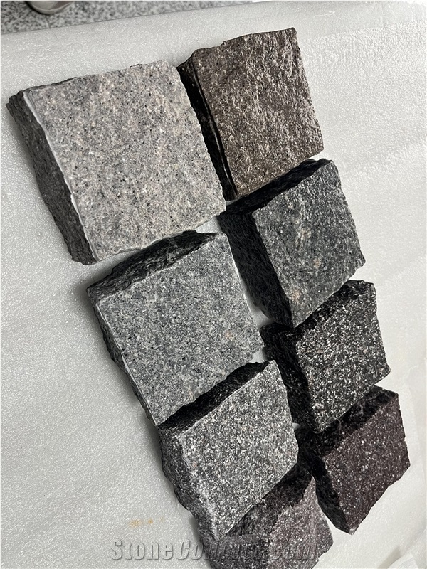 Porphyry Floor Paving Tiles Natural Split  Cubes Stone