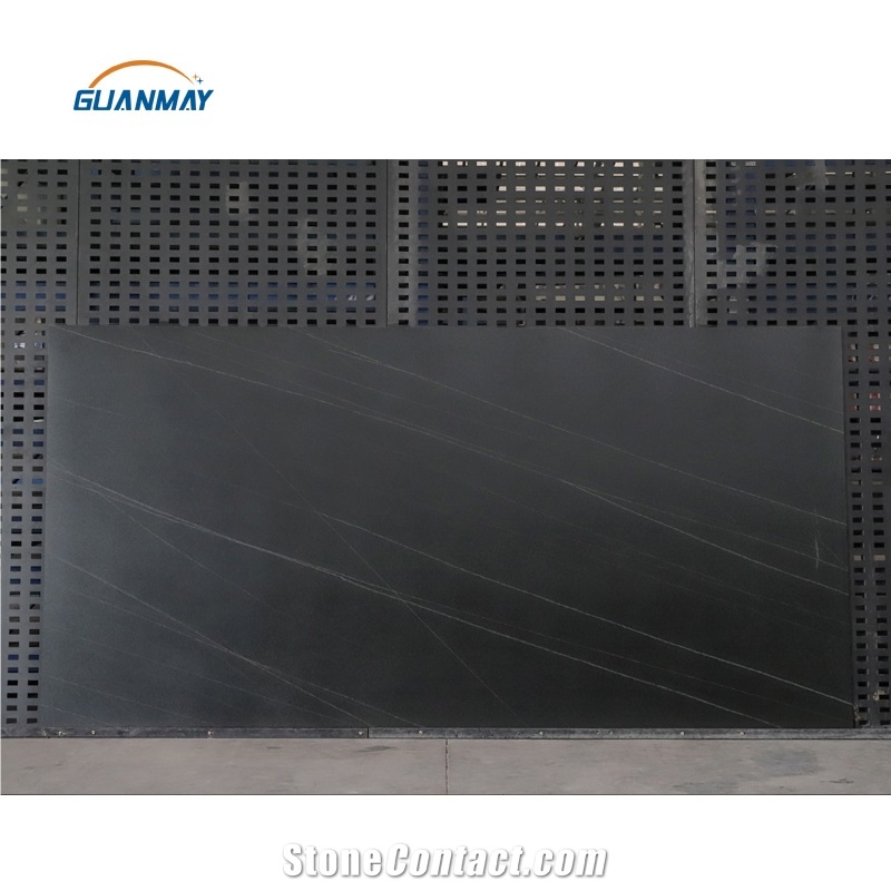 New Black Sintered Stone Slabs For Kitchen Countertops