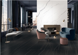 New Black Sintered Stone Slabs For Kitchen Countertops