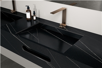 New Black Sintered Stone Slabs For Kitchen Countertops