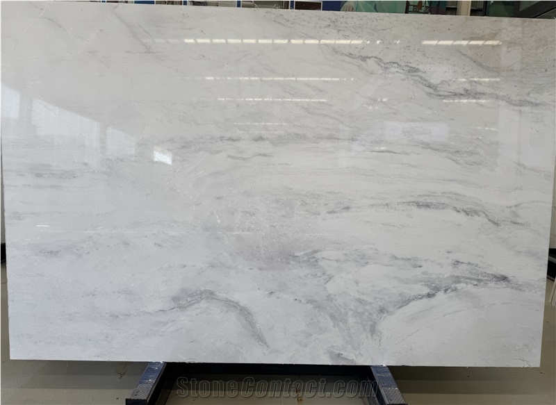 China Ice Flower White Marble Big Slabs Fortiles