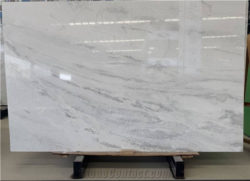 China Ice Flower White Marble Big Slabs Fortiles