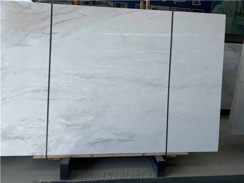 China Ice Flower White Marble Big Slabs Fortiles