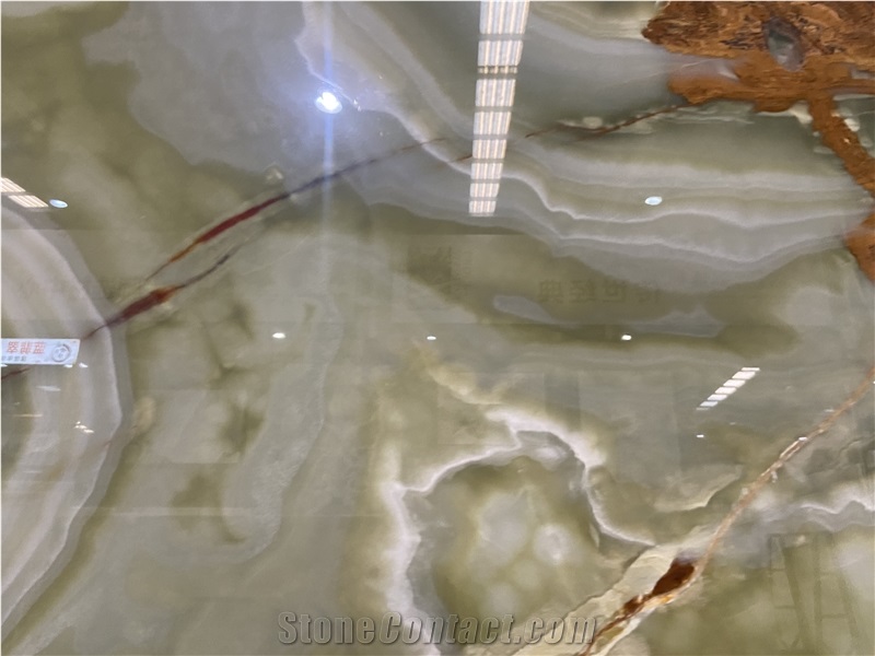 Ancient Green Onyx Slabs For Bathroom Wall And Flooring Tile