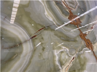 Ancient Green Onyx Slabs For Bathroom Wall And Flooring Tile