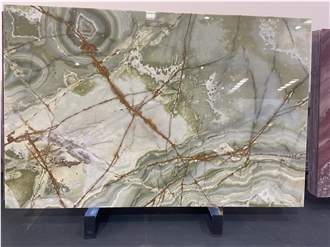 Ancient Green Onyx Slabs For Bathroom Wall And Flooring Tile