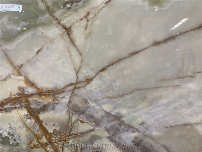 Ancient Green Onyx Slabs For Bathroom Wall And Flooring Tile
