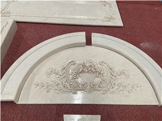 Beige Marble Engraved Interior Building Ornaments