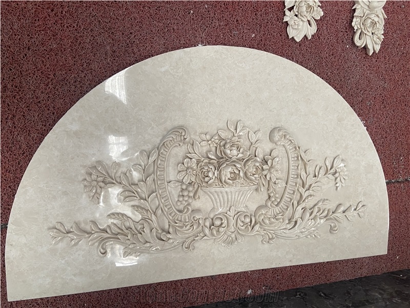 Beige Marble Engraved Interior Building Ornaments
