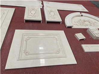 Beige Marble Engraved Interior Building Ornaments