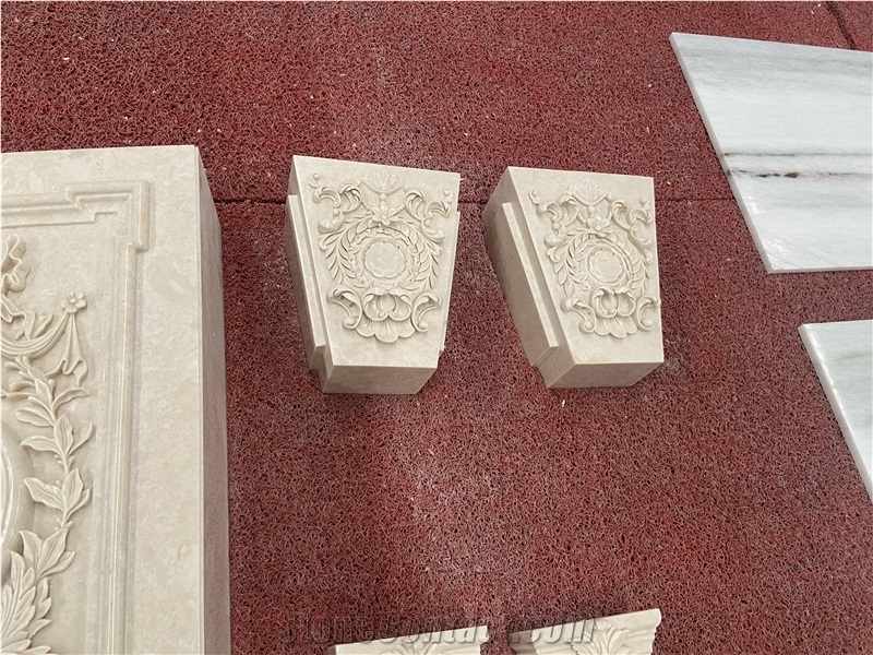 Beige Marble Engraved Interior Building Ornaments