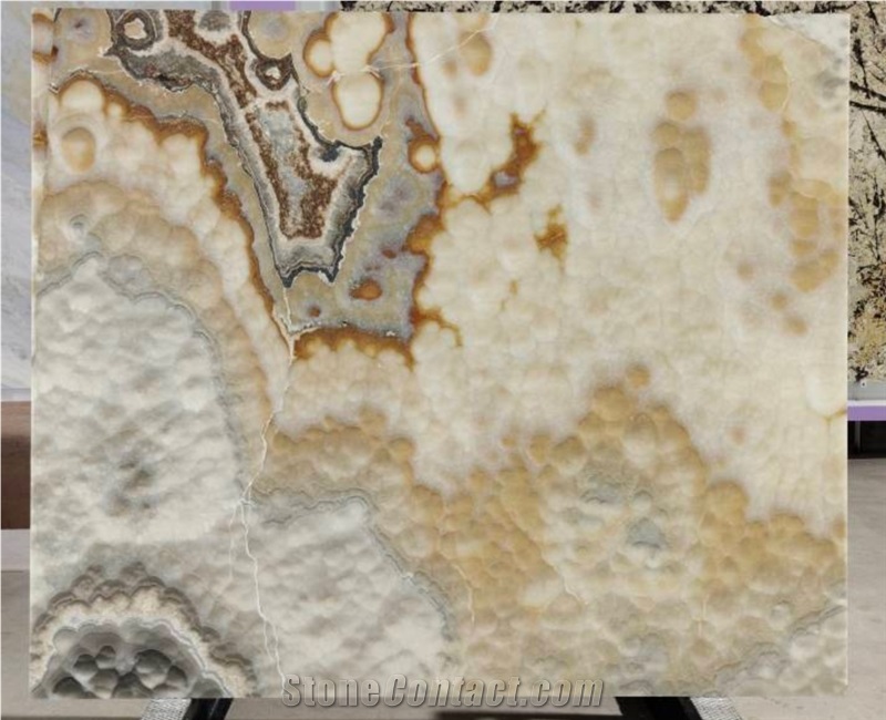 Cloudy Grey Onyx Slabs For Backlighting Wall Panel