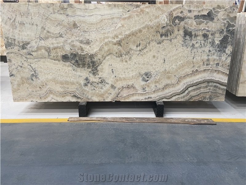 Cloudy Grey Onyx Slabs For Backlighting Wall Panel