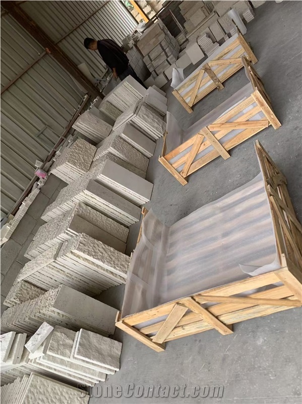 Irregular Beige Limestone Split Wall Stone