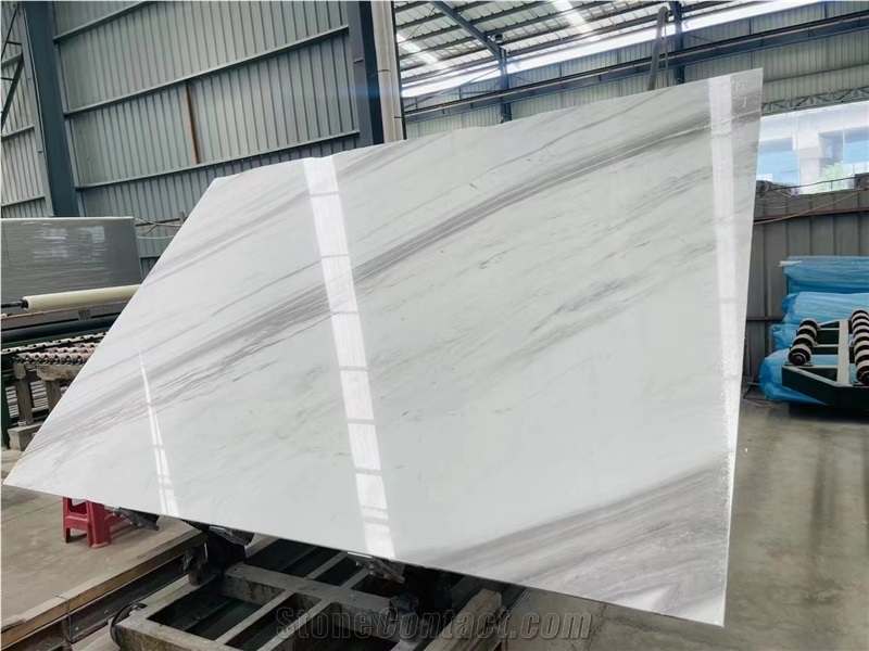 Polished White Volakas Marble Slabs