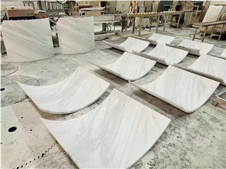 Polished White Volakas Marble Slabs