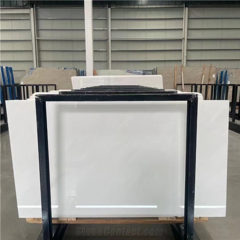 Polished Yugoslav White Marble Slabs For Floor Application