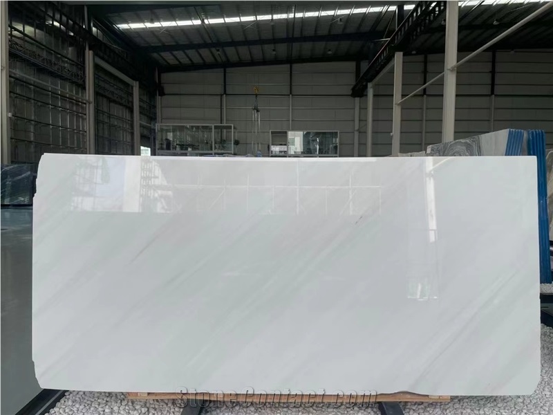 Polished Yugoslav White Marble Slabs For Floor Application