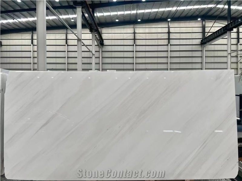 Polished Yugoslav White Marble Slabs For Floor Application