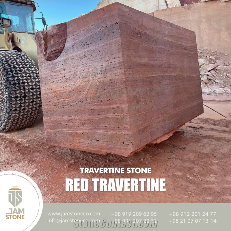 Red Travertine Blocks