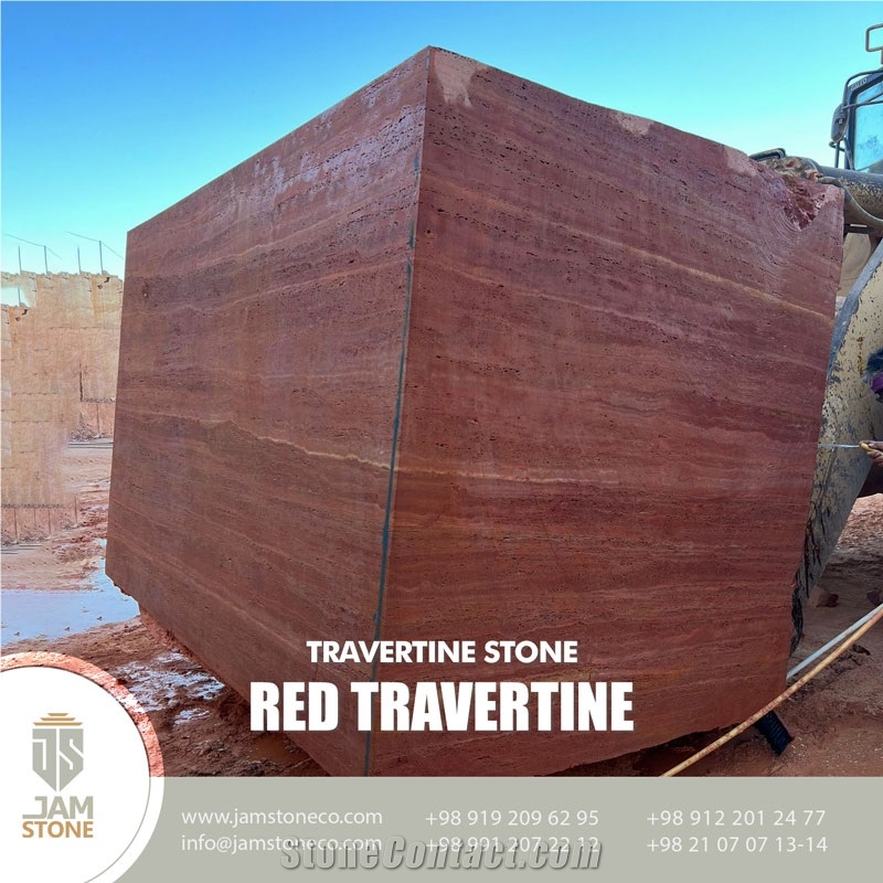 Red Travertine Blocks
