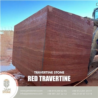 Red Travertine Blocks