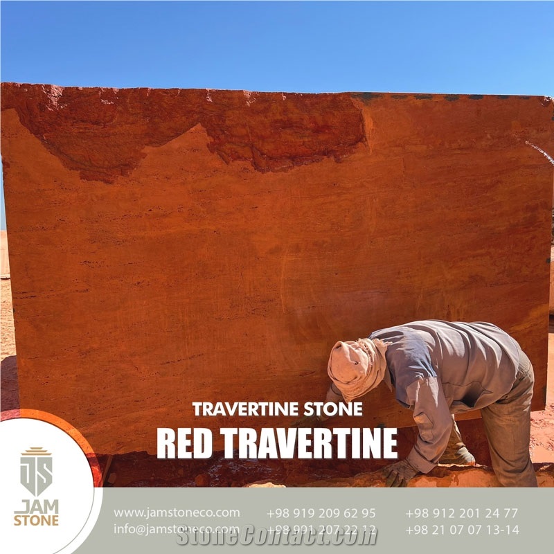 Red Travertine Blocks