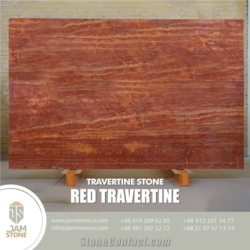 Red Travertine Blocks