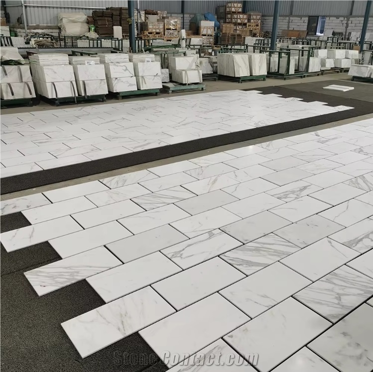 Luxury Polished Calacatta White Marble Slab Wall Floor Tiles