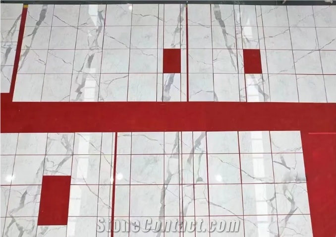 Luxury Polished Calacatta White Marble Slab Wall Floor Tiles