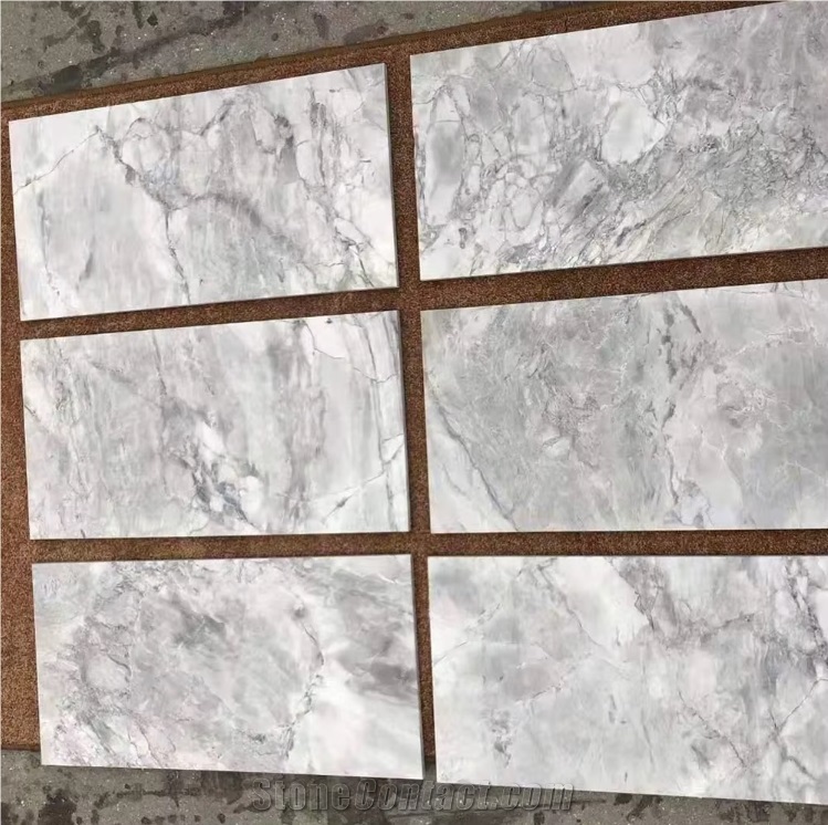 Super White Grey Veins Quartzite Slab For Wall Floor Tiles