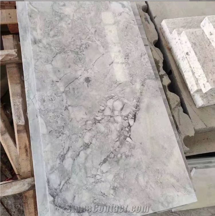 Super White Grey Veins Quartzite Slab For Wall Floor Tiles