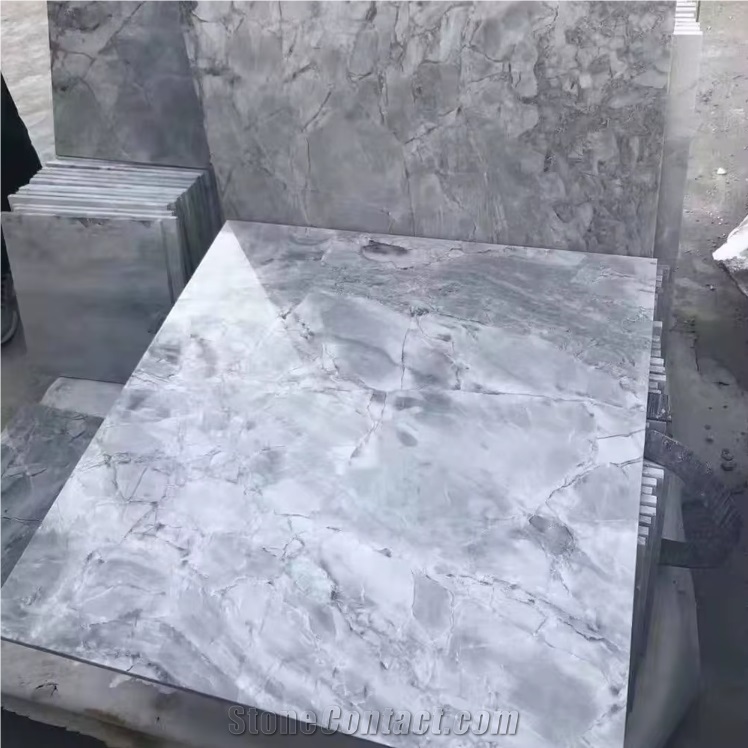 Super White Grey Veins Quartzite Slab For Wall Floor Tiles