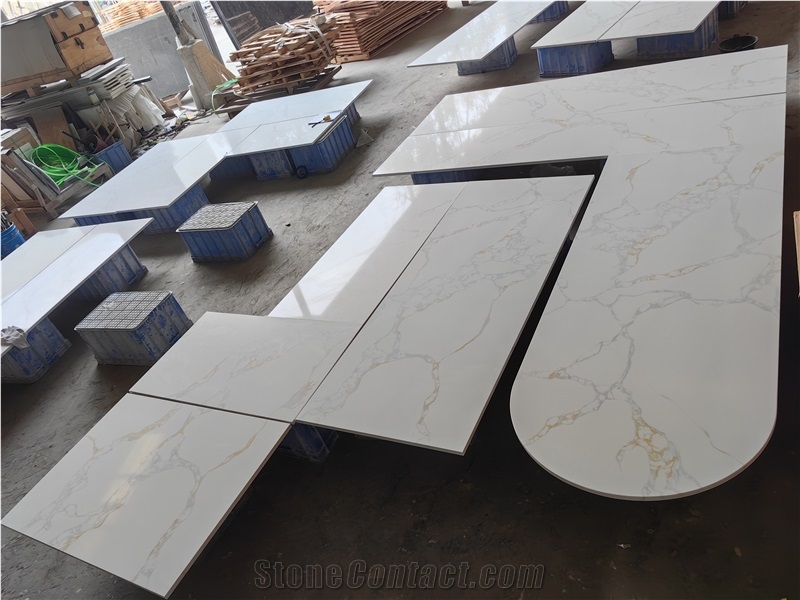 AST 5058 Calacatta Ocean Quartz Artificial Stone Countertop