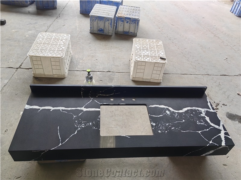 AST 5090 Calacatta Nero Artificial Stone Quartz Countertop