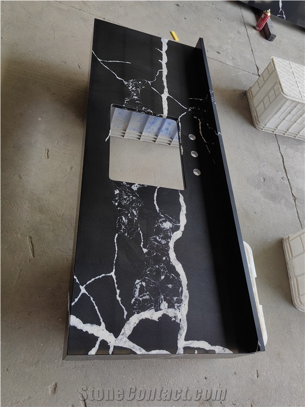 AST 5090 Calacatta Nero Artificial Stone Quartz Countertop