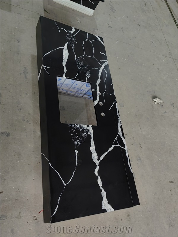AST 5090 Calacatta Nero Artificial Stone Quartz Countertop