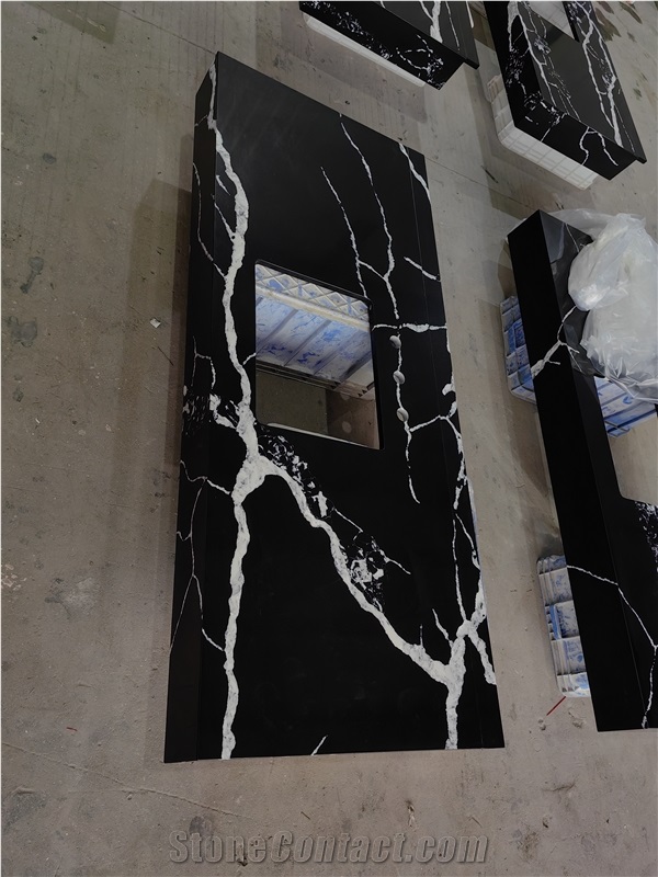 AST 5090 Calacatta Nero Artificial Stone Quartz Countertop