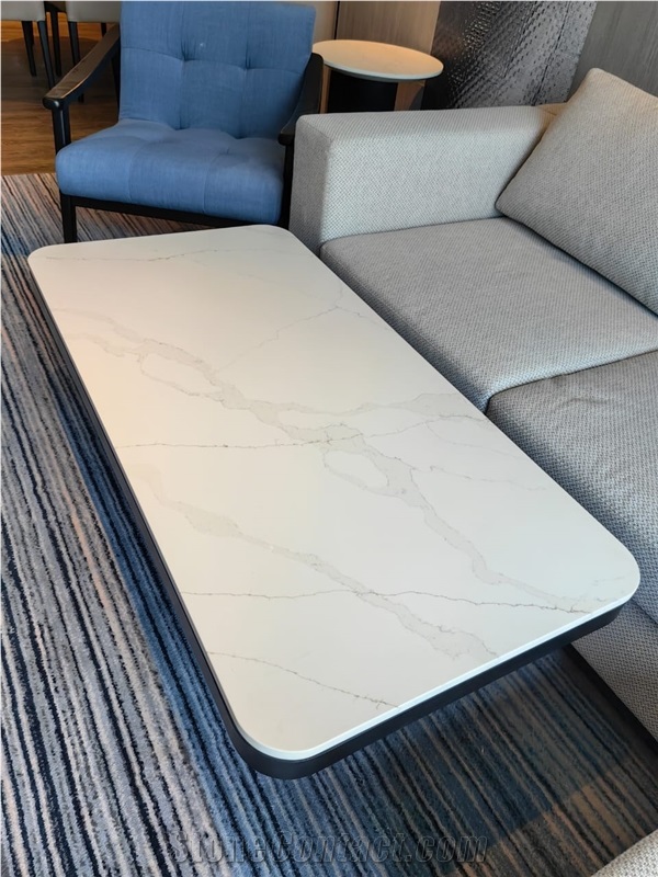 Beautiful Calacatta Quartz Slabs Stone Supplier Jumbo Size