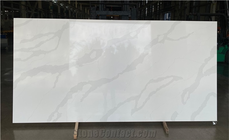 Beautiful Calacatta Quartz Slabs Stone Supplier Jumbo Size