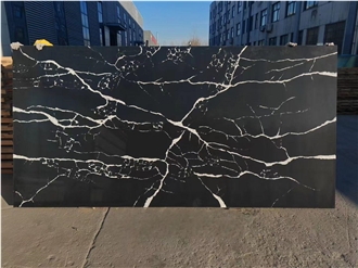Black Calacatta Artificial Quartz Slabs Factory