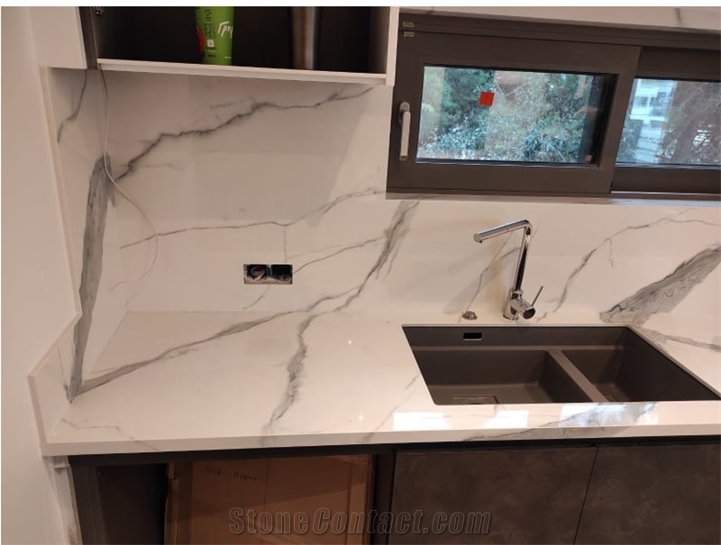 Calacatta Quartz Kitchen Countertop
