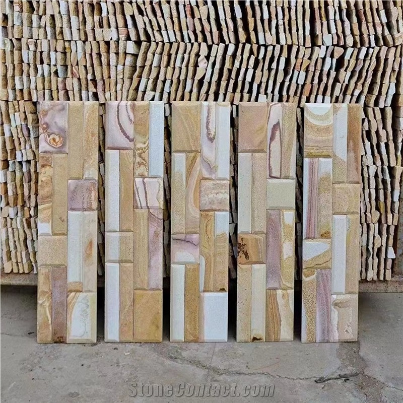 3D Wave Shape Stone Veneer Wall Panels Culture Stone