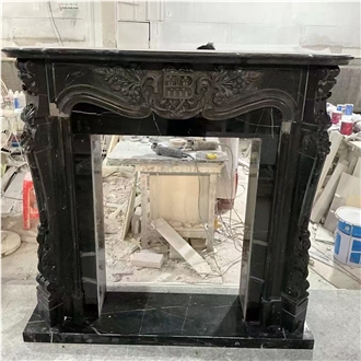 Cheaper Black Marquina Marble Antique Fireplace Indoor Cheaper Black Marquina Marble Antique Fireplace Indoor