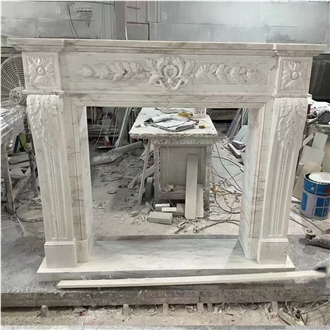 Cheaper  Black Marquina Marble Antique Fireplace Indoor